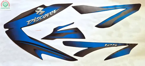 Bajaj Discover 125 New Black Bike - Blue Sticker — DISCOVER sticker Sri Lanka